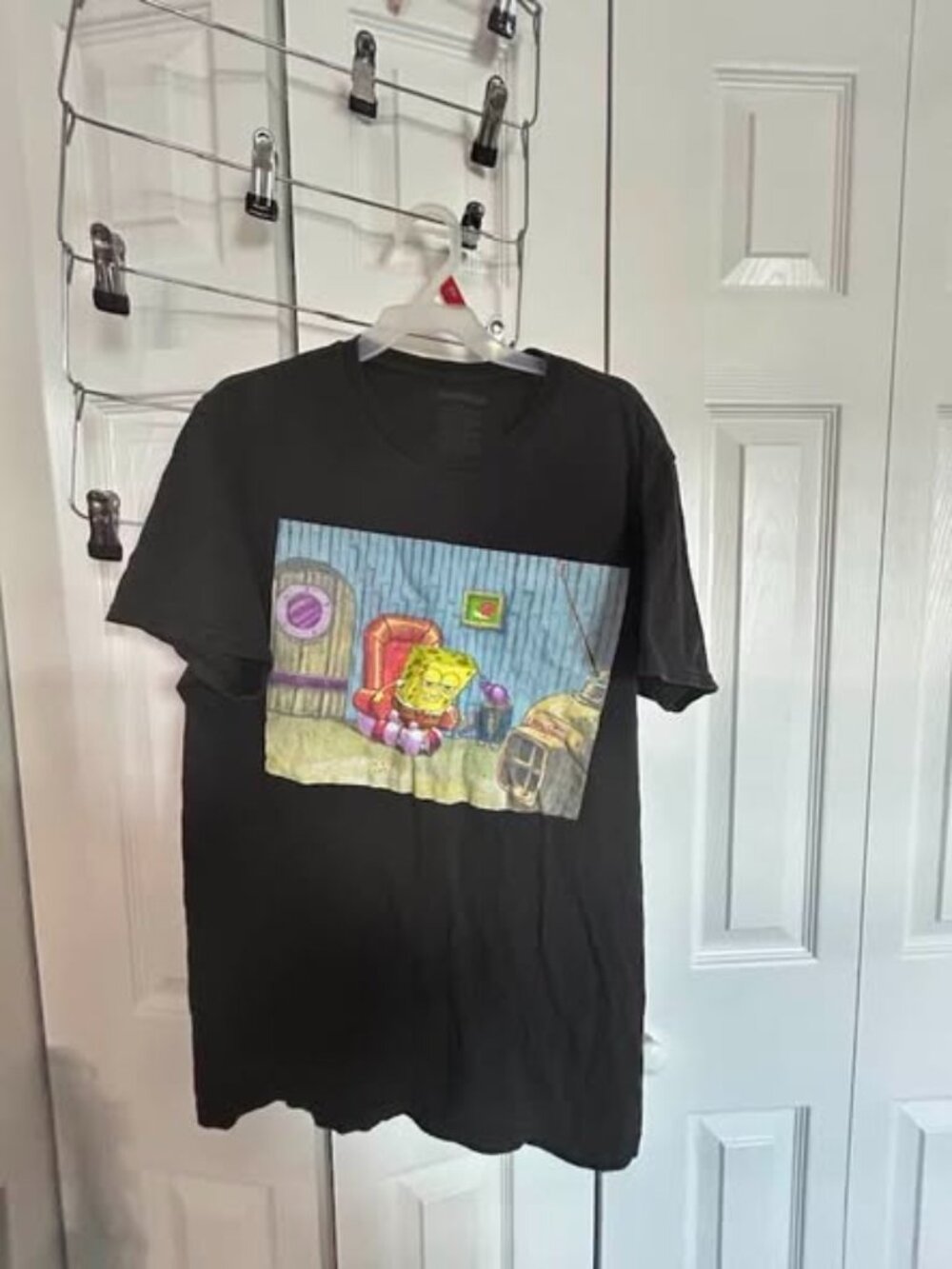 Nickelodeon SpongeBob Med Black 100% Cotton kids shirt worn gently